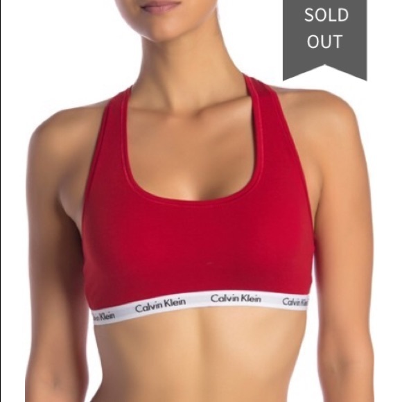 red calvin klein bralette